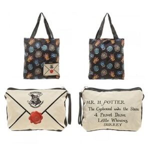 HARRY POTTER HOGWARTS CREST PACKABLE Tote Lightweight Ravenclaw Slytherin